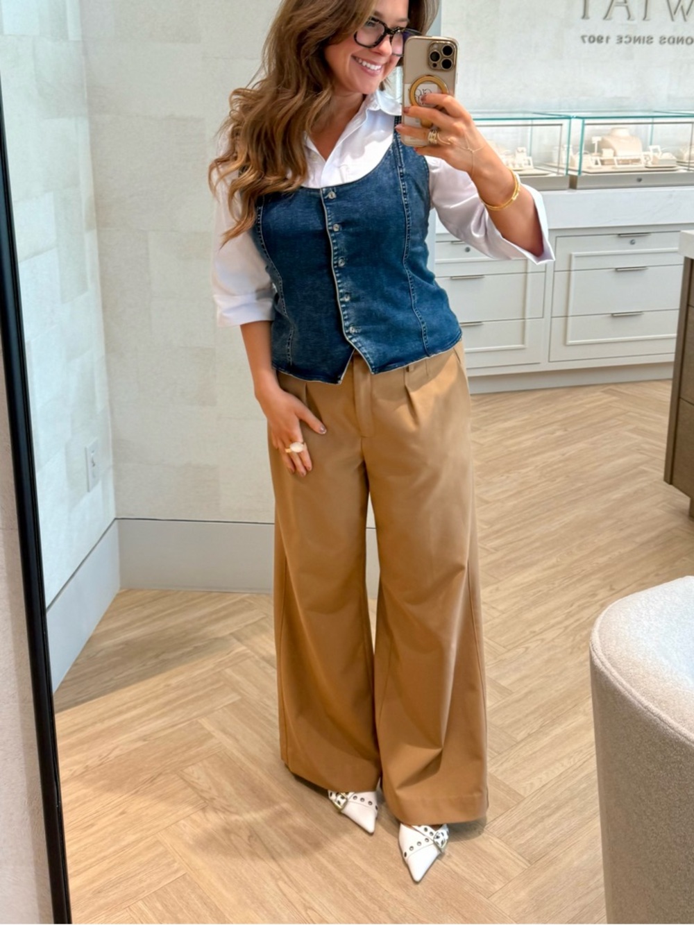 Camel Wide-Leg Pants